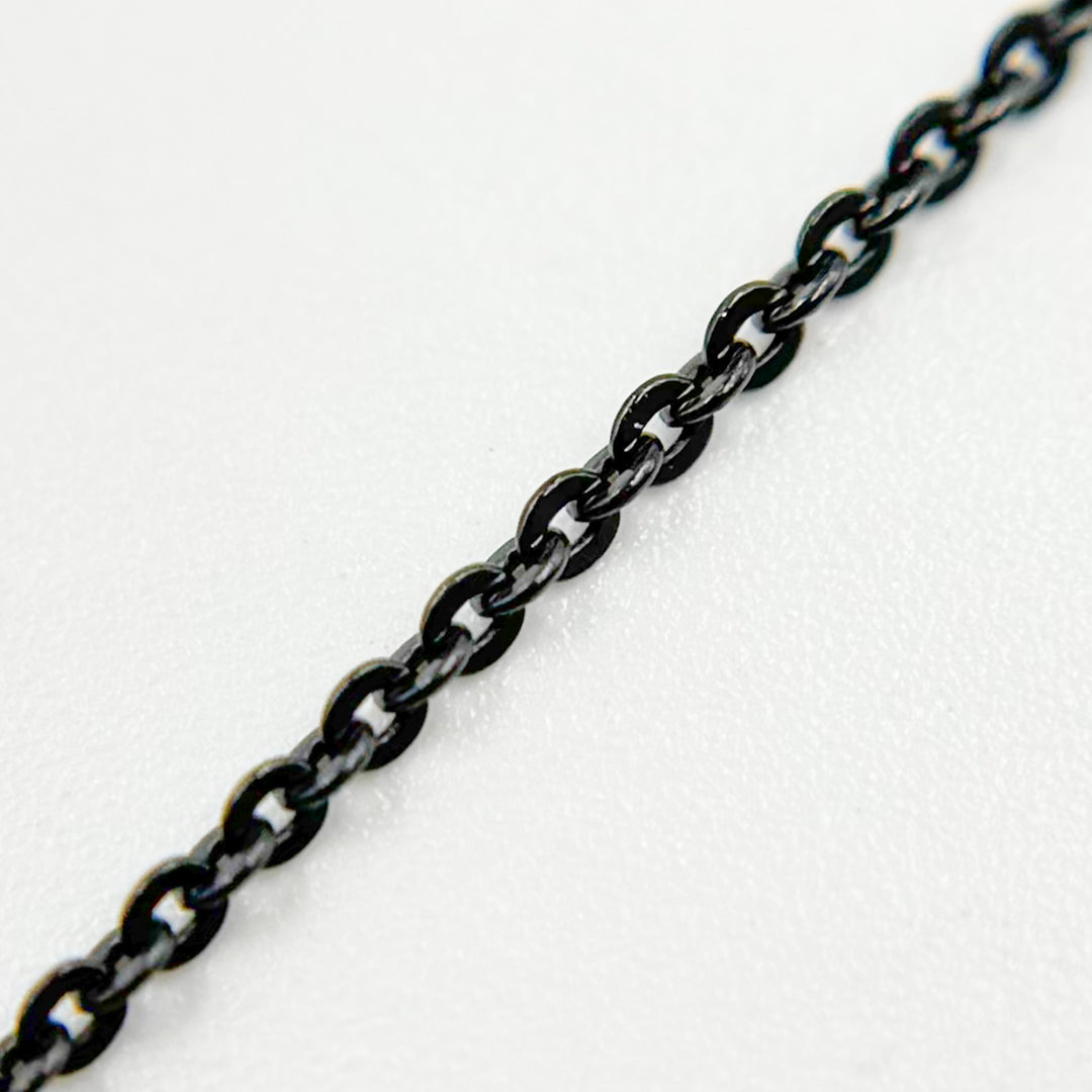 FZF20BR. Black Rhodium Sterling Silver Cable Necklace