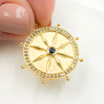 Load image into Gallery viewer, DP719. Diamond Sterling Silver Round Fancy Pendant with Gemstone
