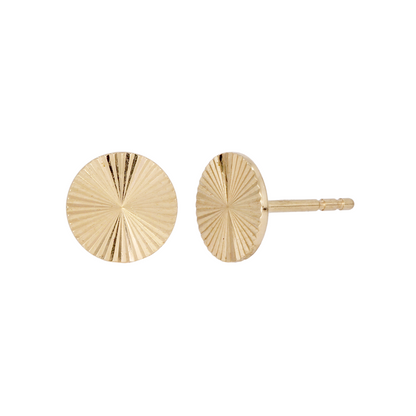 Buy 14K Solid Gold Circle Stud Earrings