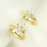 Load image into Gallery viewer, 14K Yellow Gold Diamond Huggie Hoop Earrings. EHB56865
