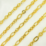 Load image into Gallery viewer, Gold Plated 925 Sterling Silver Short &amp; Long Flat Oval Link Chain. V61GP
