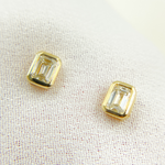 Load image into Gallery viewer, 14K Yellow Gold Rectangle Diamond Studs. ESH59106
