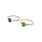 Load image into Gallery viewer, 14k Solid Gold Diamond and Emerald Statement Ring. RN402328EM
