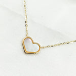 Load image into Gallery viewer, 14K Solid Gold Mother of Pearl Heart Necklace. NT405812
