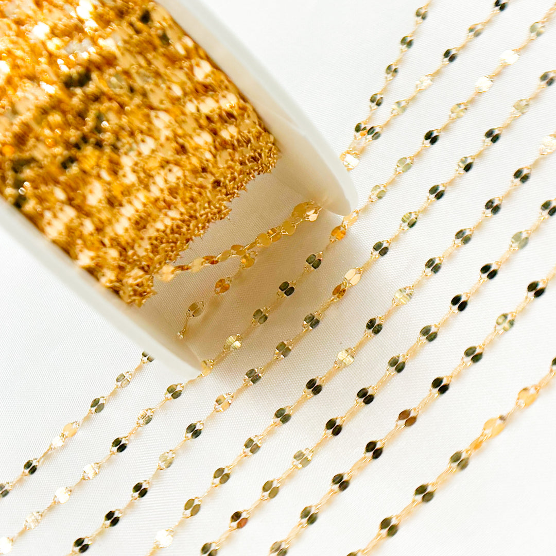 V197GF. 14k Gold Filled Flat Marina Link Chain
