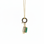 Load image into Gallery viewer, CMC00365EM6X4. 14K Solid Gold Rectangular-Shaped Emerald and Diamond Charm