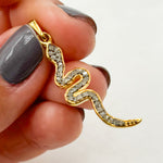 Load image into Gallery viewer, DP356. Diamond Sterling Silver Snake Pendant
