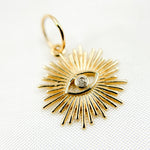 Load image into Gallery viewer, GDP167. 14K Solid Gold Diamond Eye Charm
