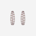 Load image into Gallery viewer, EHN57472. 14k Solid Yellow Gold Diamond Hoop Earrings