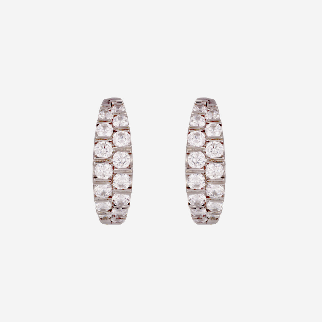 EHN57472. 14k Solid Yellow Gold Diamond Hoop Earrings