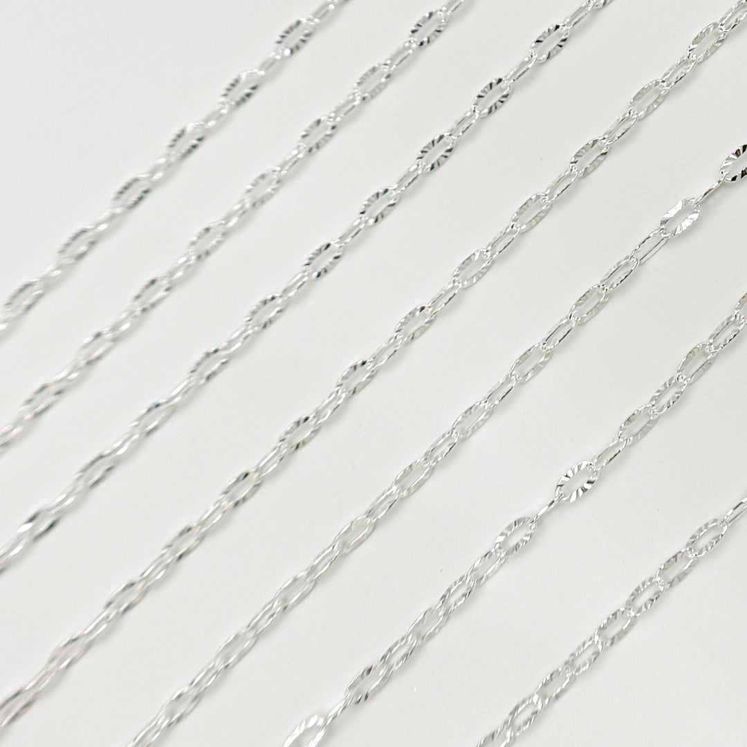 Z17SS. Sterling Silver Diamond Cut Paperclip Chain