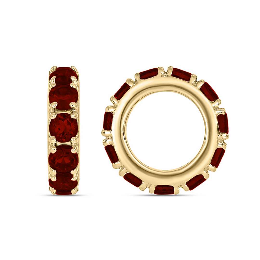 CMZ00096N. 14K Solid Gold Natural Gemstone Round Ring Slider