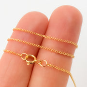 14k Solid Gold Filled Curb Finished Necklace