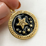 Load image into Gallery viewer, DP506A. Diamond Sterling Silver Star Round Enamel Pendant
