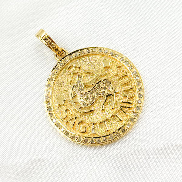 Diamond Sterling Silver Sagittarius Zodiac Pendant