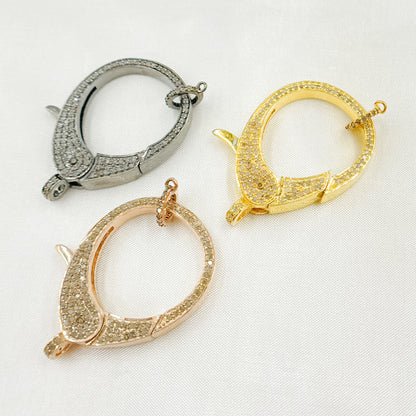 Diamond & Sterling Silver Pear Shape Trigger Clasp