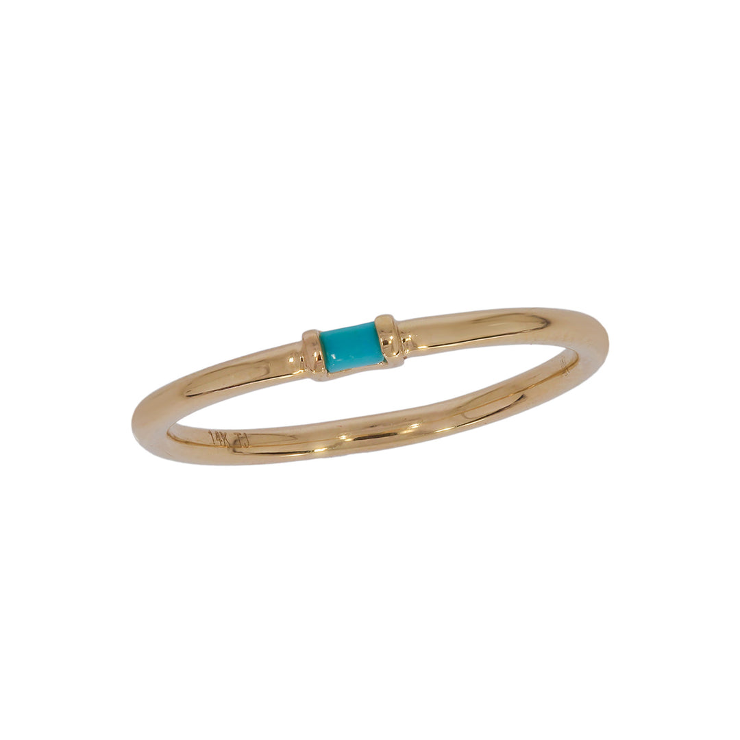 RAA01545. 14K Solid Yellow Gold Solo Baguette Ring