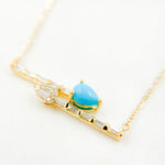 Load image into Gallery viewer, 14K Solid Gold Diamond and Gemstone Arrows Necklace. CN96320
