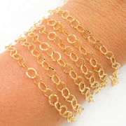 679FLGF. 14K Gold Filled Hammered Round Link Chain