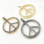 Load image into Gallery viewer, DP098. Diamond Sterling Silver Round Peace Pendant
