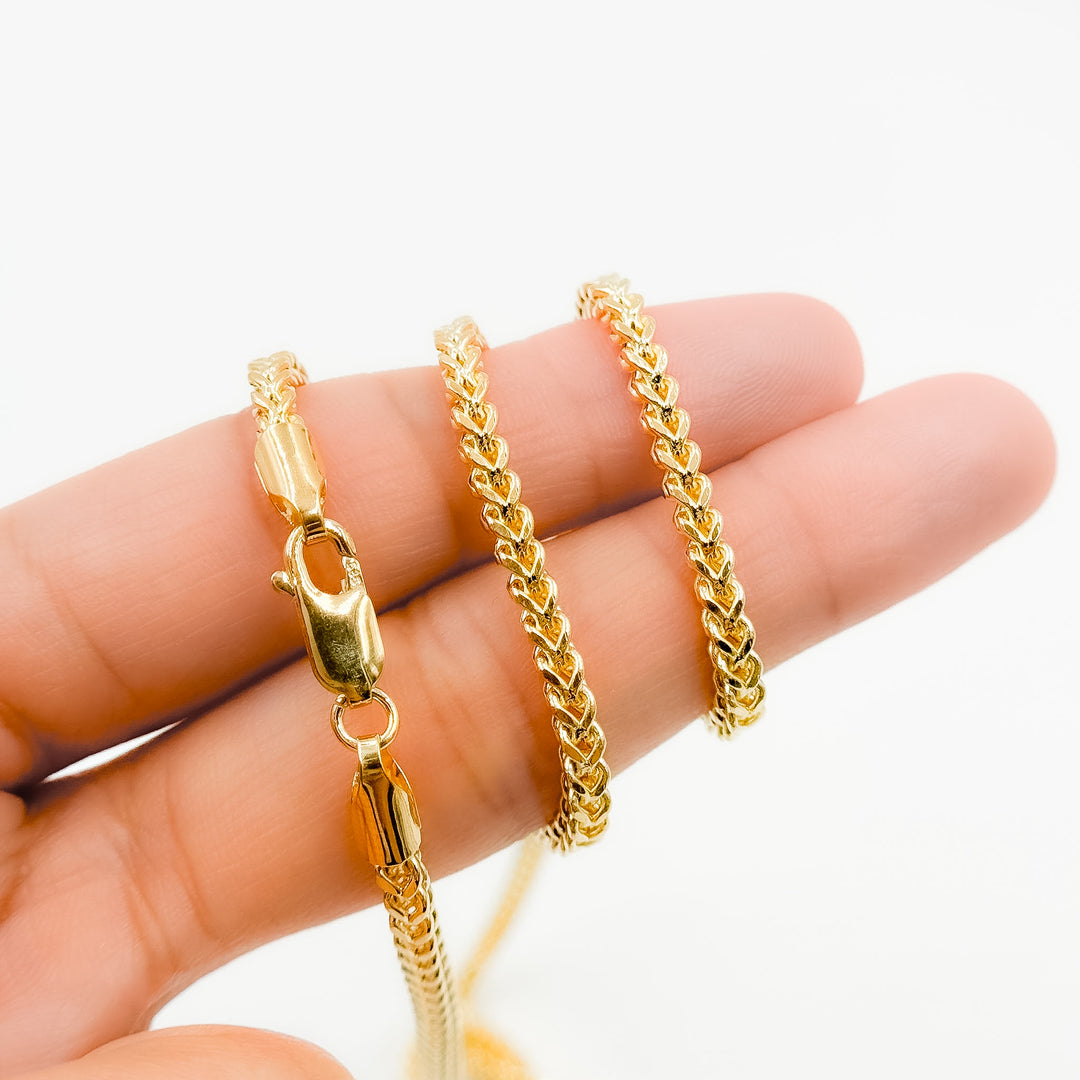 080HVI2004000. 14K Solid Yellow Gold Franco Hollow Chain Necklace