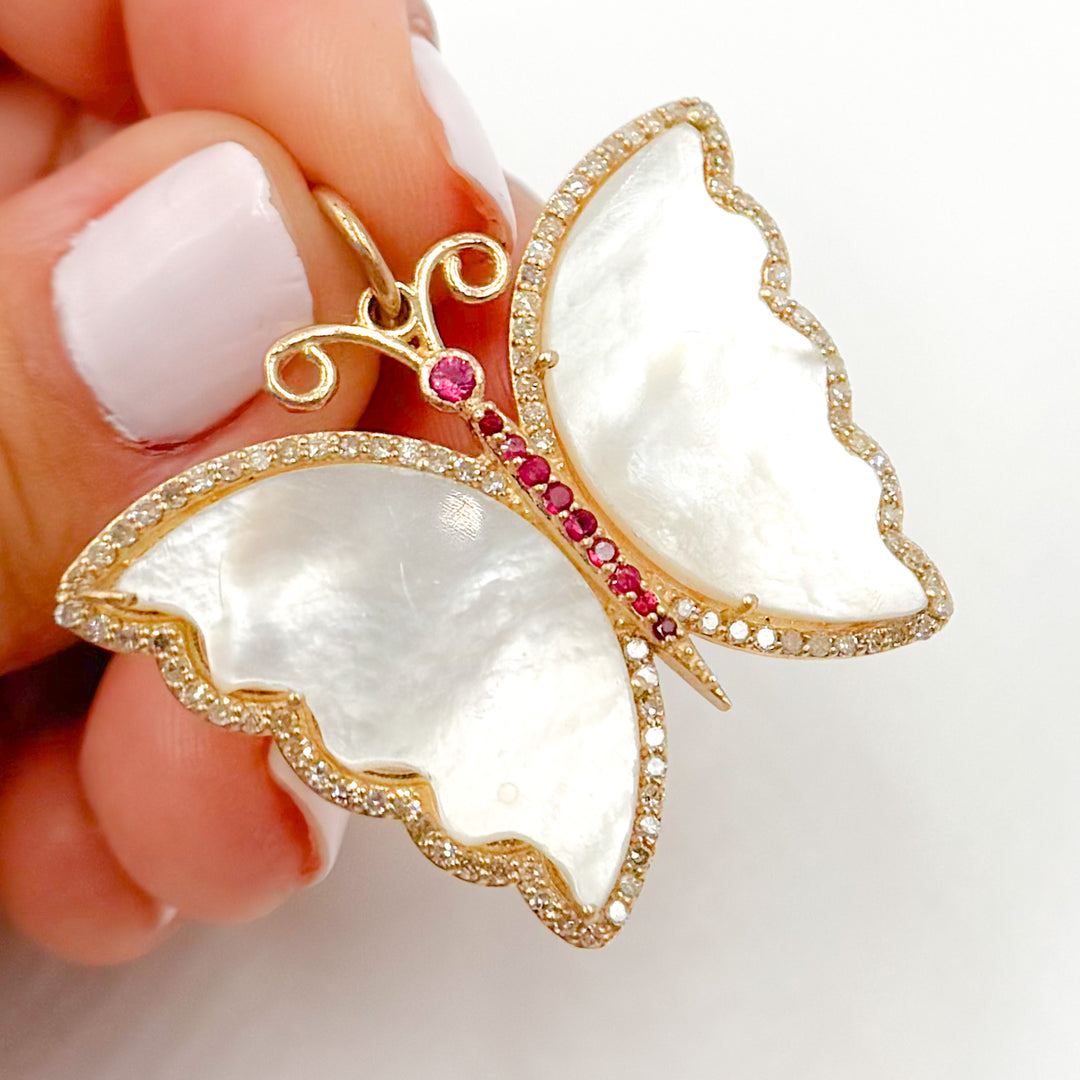 14K Gold Butterfly Pendant