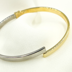 Load image into Gallery viewer, Bangle5. 14K Solid Gold Two Tone Flat Bangle