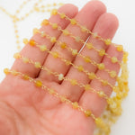 Load image into Gallery viewer, OPA17. Gold Plated Sterling Silver Yellow Opal Wire Chain
