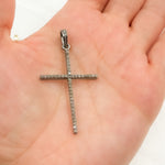 Load image into Gallery viewer, DP300. Diamond &amp; Sterling Silver Cross Pendant
