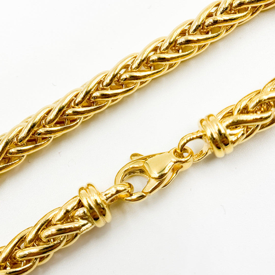 TRE002Bracelet. 14K Solid Gold Hollow Rope Bracelet