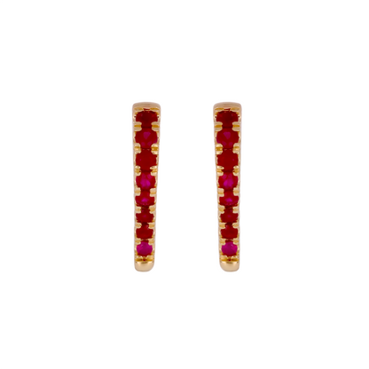 14K Solid Gold Diamond Fancy Hoops