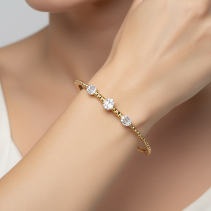 BND68392. 14K Solid Gold Diamond Bangle