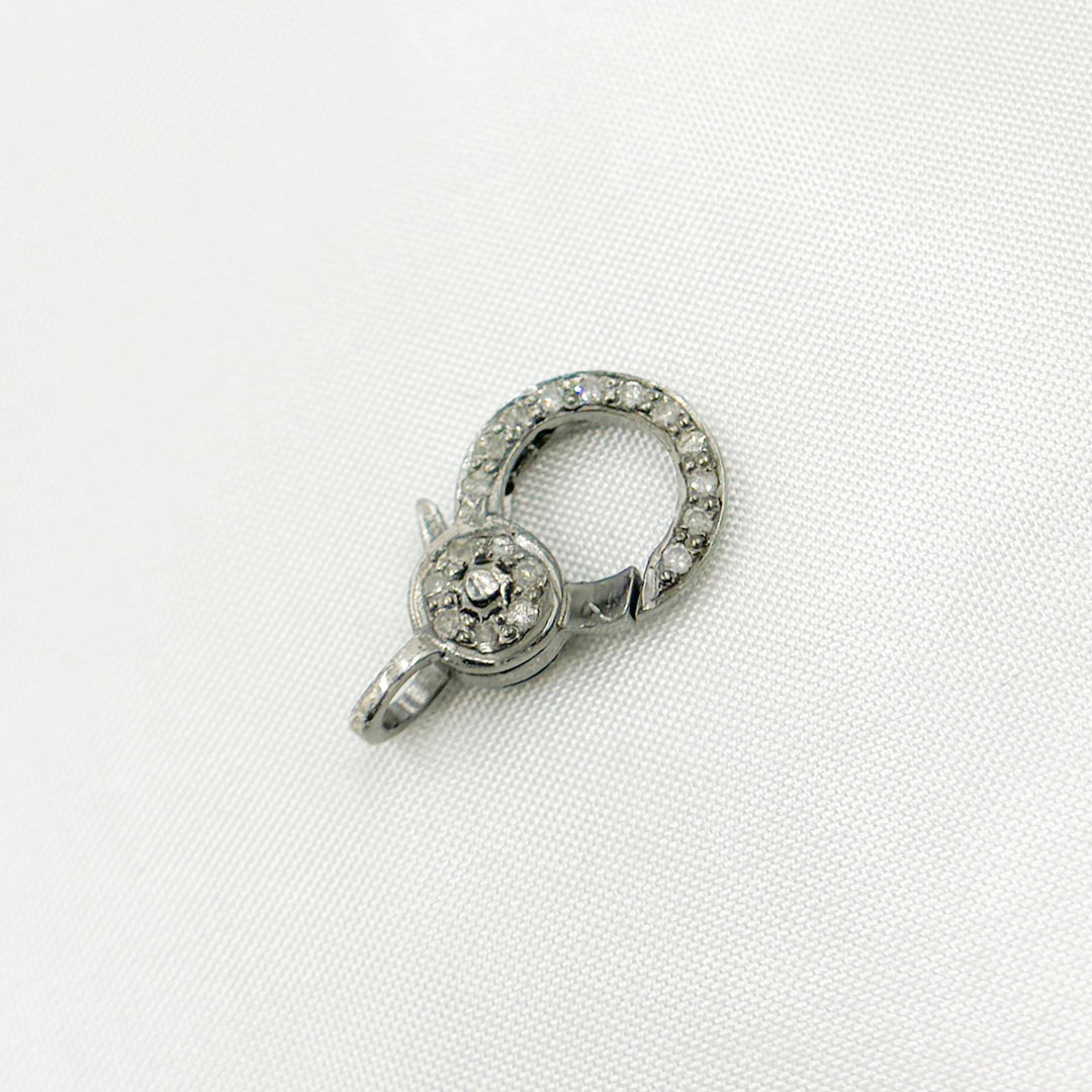 DC608. Diamond Sterling Silver Round Trigger Clasp