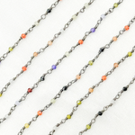 Load image into Gallery viewer, MCZ7. Multi Color Cubic Zirconia Oxidized Wire Chain
