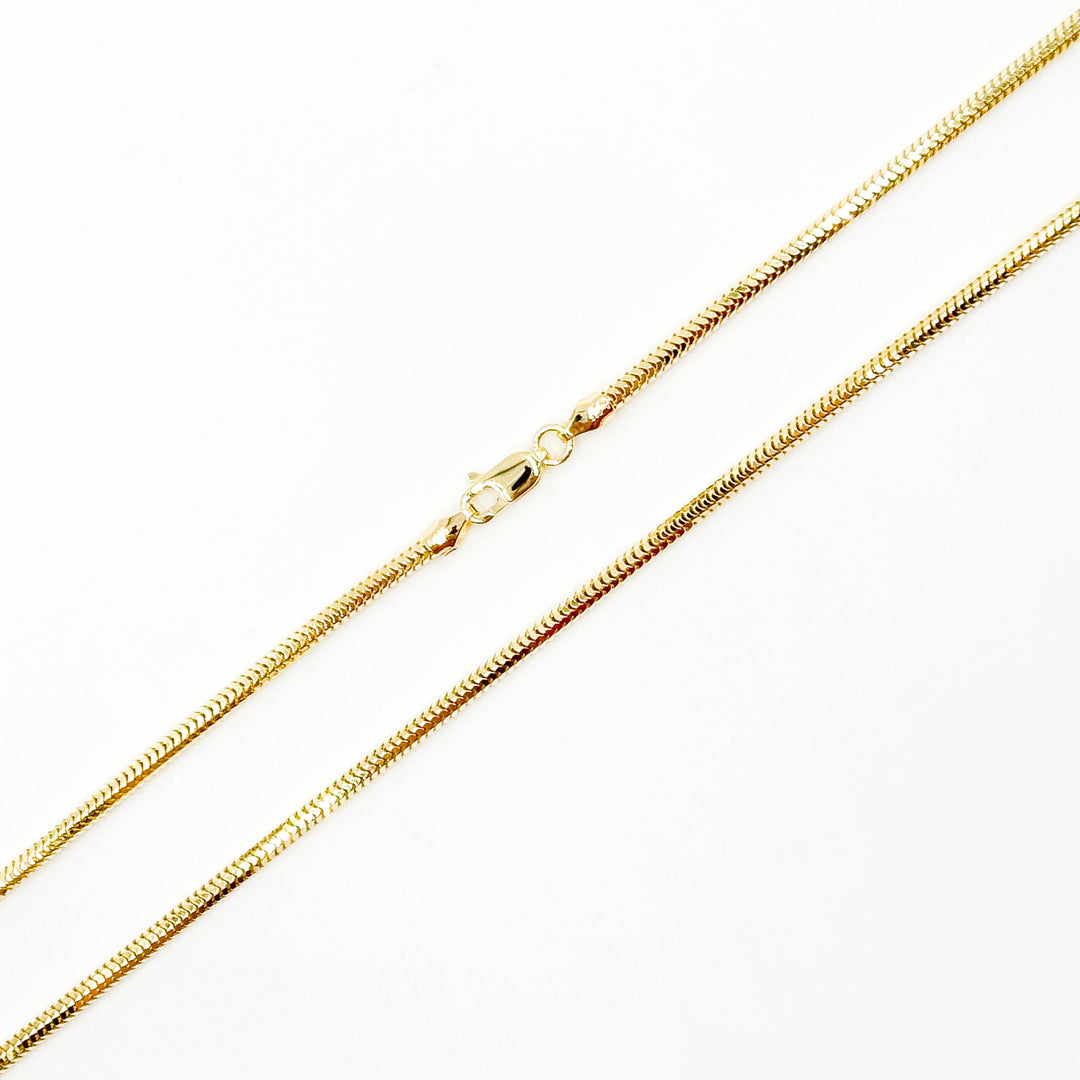240CCTD. 14k Solid Yellow Gold Snake Necklace
