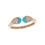 Load image into Gallery viewer, DRN05778TQ. 14k Solid Gold Turquoise and Diamond Fancy Ring