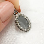 Load image into Gallery viewer, DC230A. Diamond Sterling Silver Oval Enamel Charm
