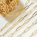 Load image into Gallery viewer, V13GP. Gold Plated 925 Sterling Silver Flat Paperclip Chain