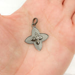 Load image into Gallery viewer, DP716. Diamond Sterling Silver Flower Pendant
