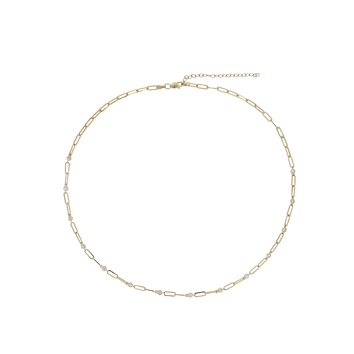 NFI72686. 14K Solid Gold Diamond Fancy Necklace
