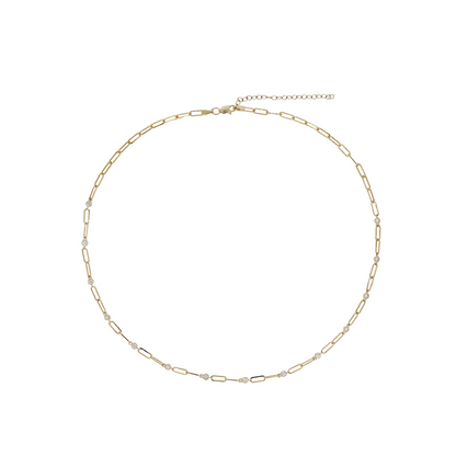 NFI72686. 14K Solid Gold Diamond Fancy Necklace