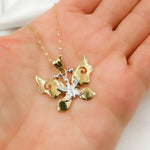 Load image into Gallery viewer, 14K Solid Gold Butterfly Charm with Diamond Cut Details. GDP676
