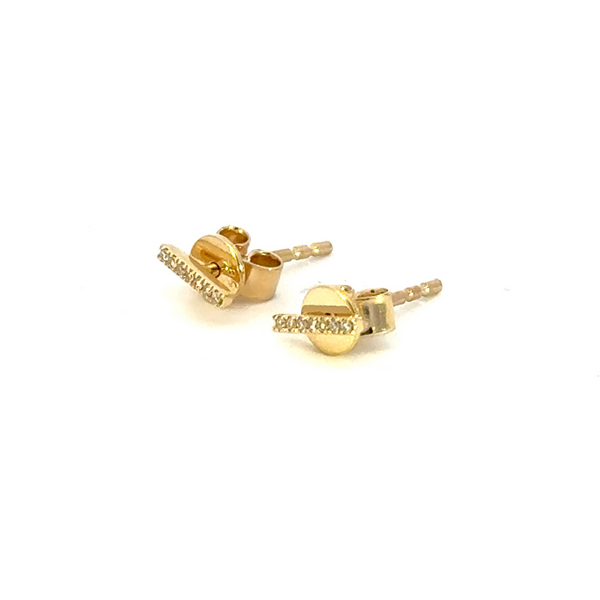 ER412734Y. 14K Solid Gold Diamond Studs Earrings