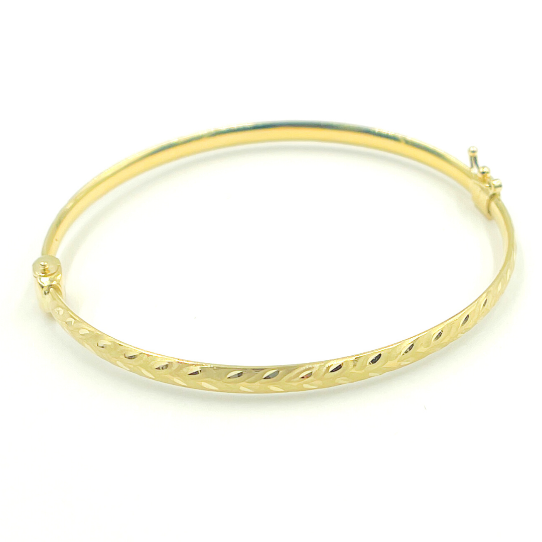 Bangle13. 14K Solid Gold Matte Textured Bangle