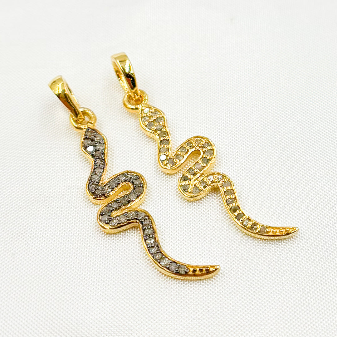 DP356. Diamond Sterling Silver Snake Pendant