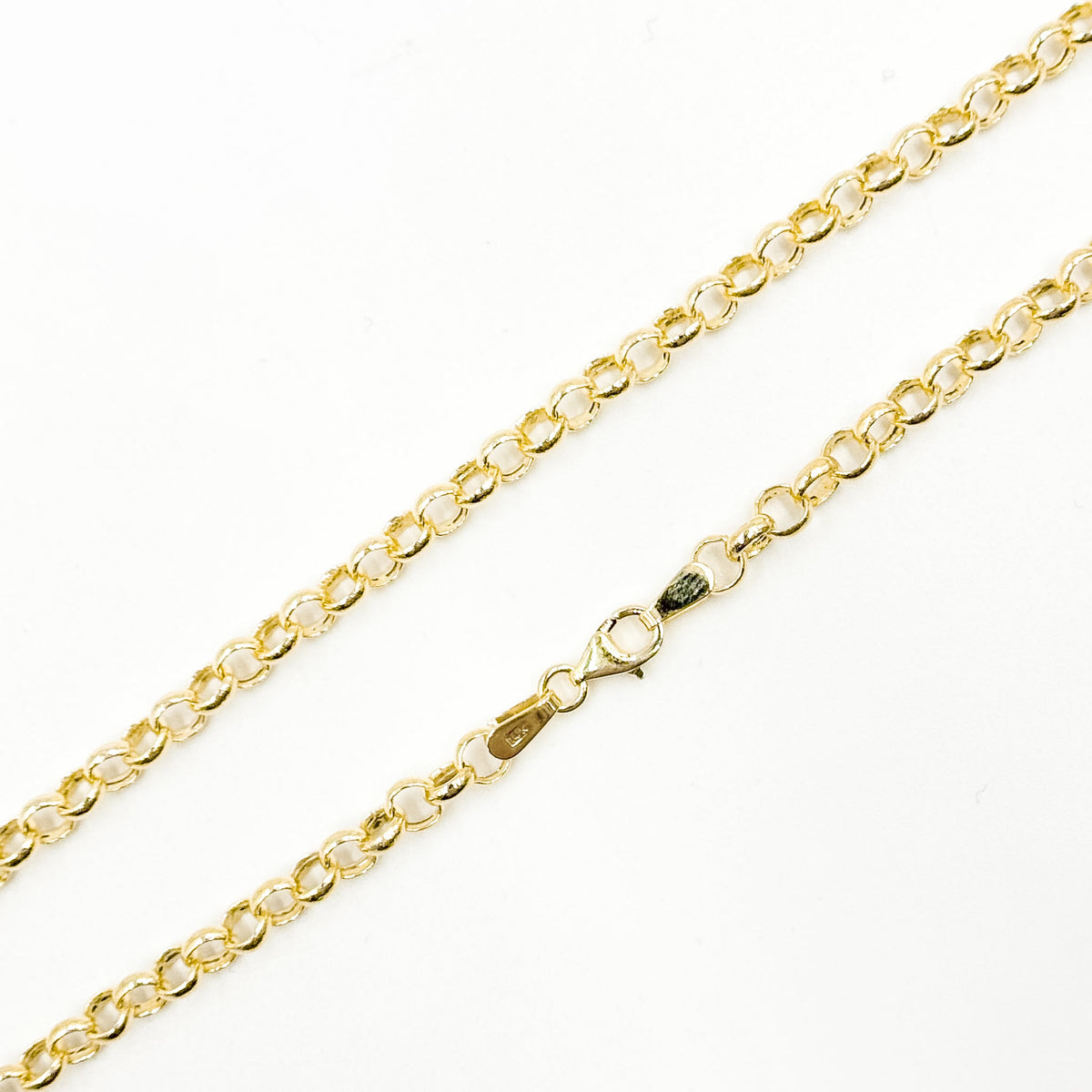 140HVR0194001. 14K Yellow Gold Round Rolo Chain ��� Lightweight Hollow Link Necklace