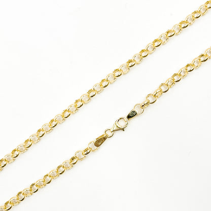 140HVR0194001. 14K Yellow Gold Round Rolo Chain ��� Lightweight Hollow Link Necklace