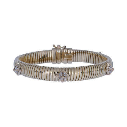 BFG61283. 14K Solid Gold Elegant Diamond Bangle