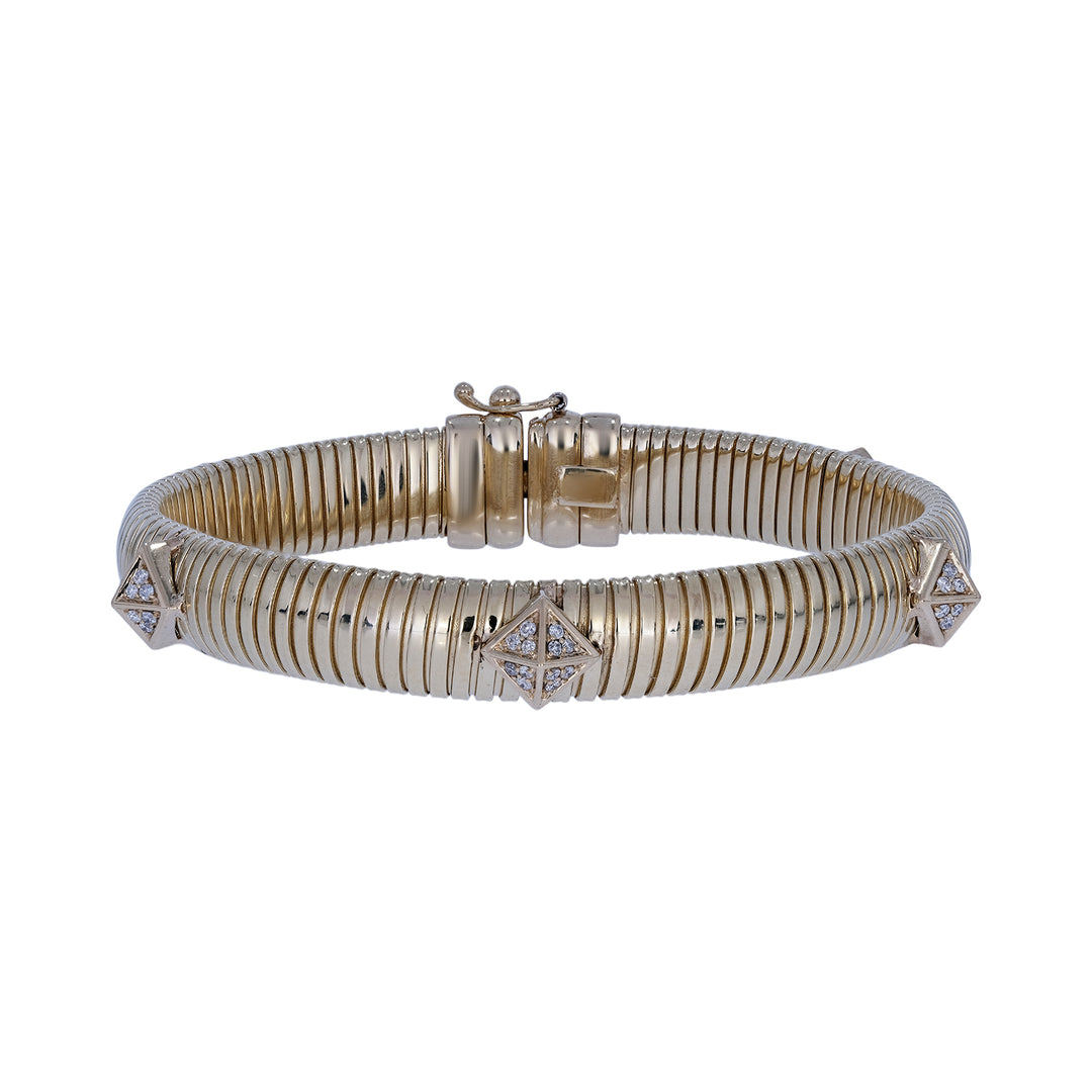 BFG61283. 14K Solid Gold Elegant Diamond Bangle