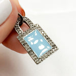 Load image into Gallery viewer, DC057A. Diamond Sterling Silver Lock Enamel Pendant
